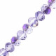 Faceted glass rondelle beads 8x6mm Medium purple ab half plated